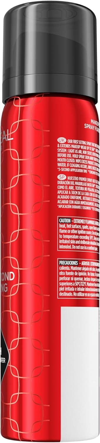 اسپری فیکس‌کننده ۳ ثانیه‌ای L’Oréal Paris L'Oreal Infallible، میست بسیار ریز برای ماندگاری تا ۳۶ ساعت، شفاف، ۱.۷۶ اونس مایع 668