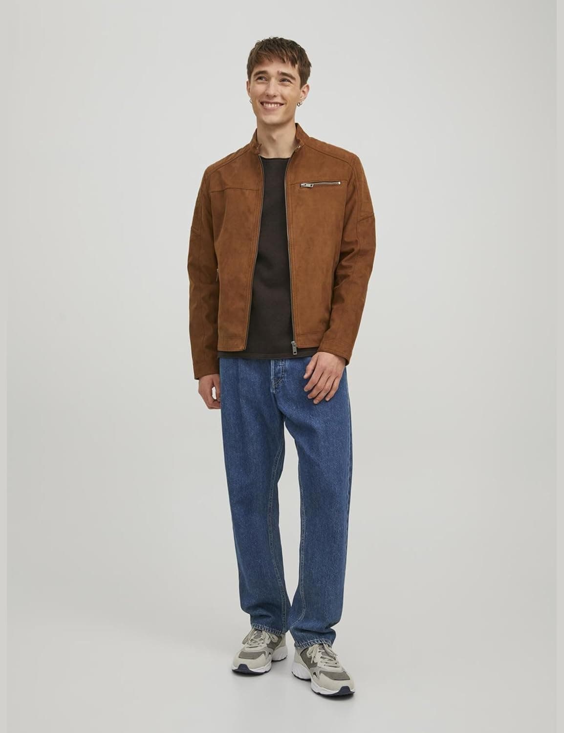 کاپشن کلاسیک مردانه Jack & Jones مدل Rocky Jjerocky Noos Blouson سایز L رنگ Cognac 706
