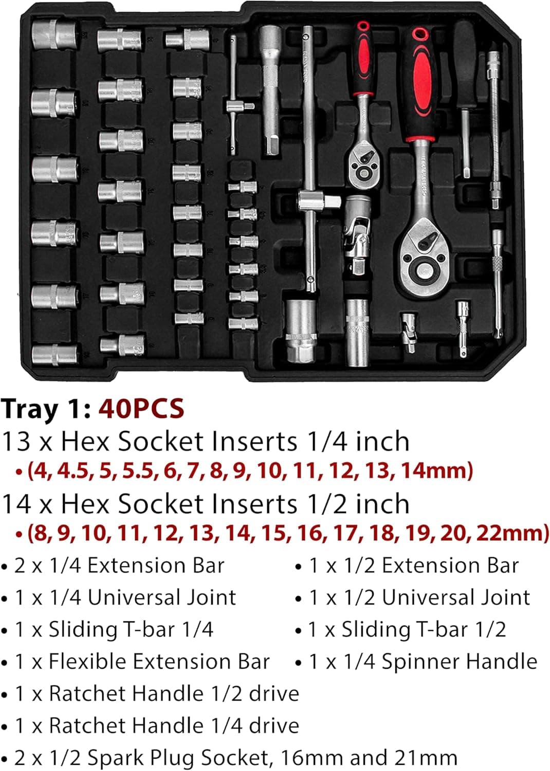 ست ابزار حرفه‌ای Toshionics، ۱۸۷ تکه، کیت ابزار مکانیک با کیف چرخ‌دار آلومینیومی محکم، کیت آچار جغجغه و بکس مکانیک خودرو، جعبه نظم‌دهنده، جعبه‌ابزار عمومی خانگی و خودرو 718