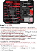 ست ابزار حرفه‌ای Toshionics، ۱۸۷ تکه، کیت ابزار مکانیک با کیف چرخ‌دار آلومینیومی محکم، کیت آچار جغجغه و بکس مکانیک خودرو، جعبه نظم‌دهنده، جعبه‌ابزار عمومی خانگی و خودرو 719