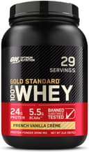 پودر پروتئین وی 100% Gold Standard Optimum Nutrition (ON) با منبع اصلی Isolate، 24 گرم پروتئین برای حمایت و ریکاوری عضلات - طعم French Vanilla Creme، وزن 2 پوند، 29 سروینگ (907 گرم) French Vanilla Crème 725