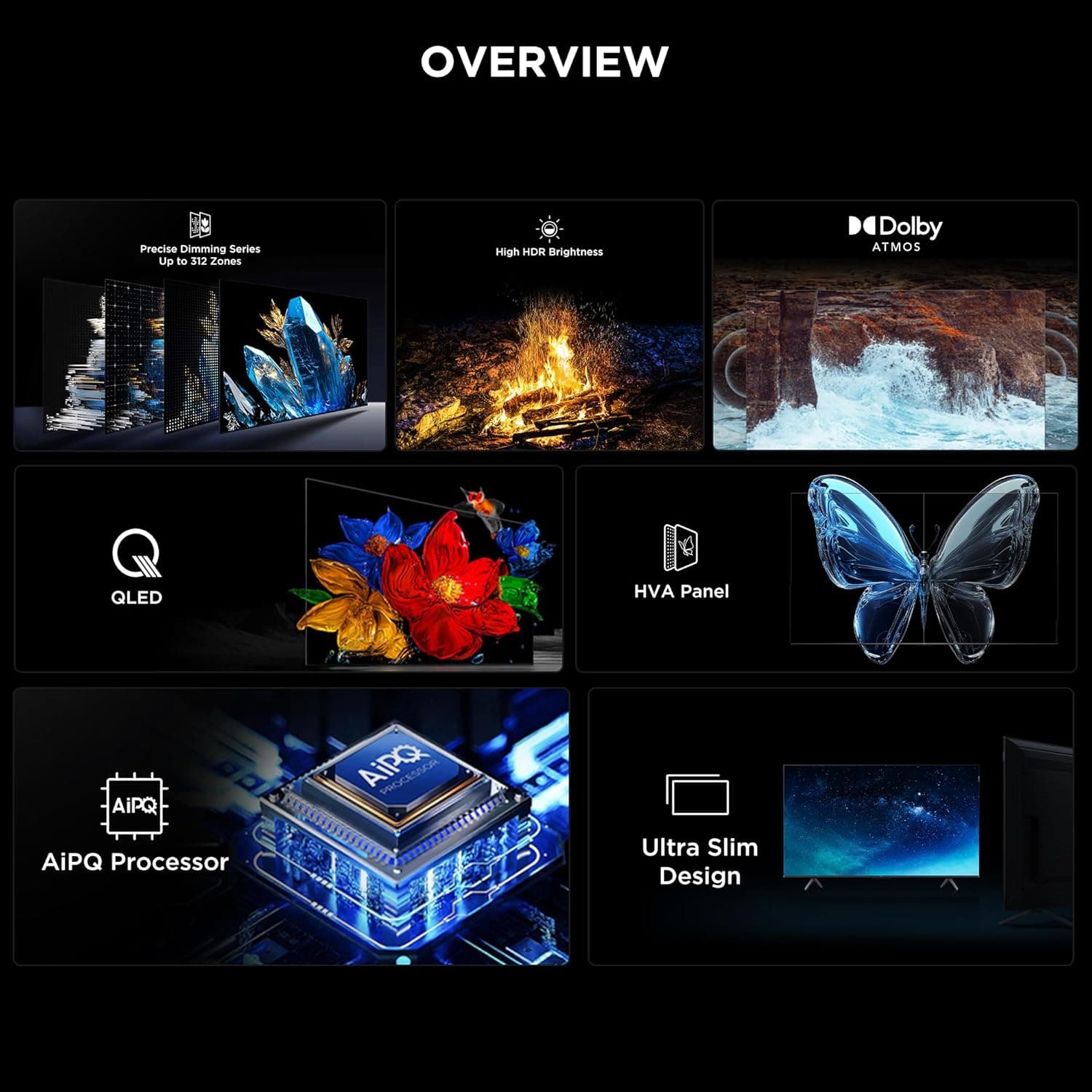 تلویزیون TCL 75Q6C سایز 75 اینچ Smart TV 4K QD-Mini LED با Quantum Crystal رنگارنگ HDR 10+ مخصوص Gaming، مجهز به Google TV، نرخ نوسازی Native 144Hz، سیستم صوتی ONKYO 2.1 Hi-Fi، فناوری Dolby Atmos، حالت AI Mode، Game Master (مدل 2025) 75 اینچ QD Mini LED 4K سری Q6C 737