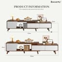 کمد تلویزیون Beauenty مناسب برای تلویزیون‌های 50 تا 70 اینچ، میز تلویزیون با 2 کشو، طراحی مدرن، میز کنسول تلویزیون چوبی، پایه تلویزیون قابل تنظیم با ابعاد طول 220 × عرض 30 × ارتفاع 43 سانتی‌متر (Style 1) 761