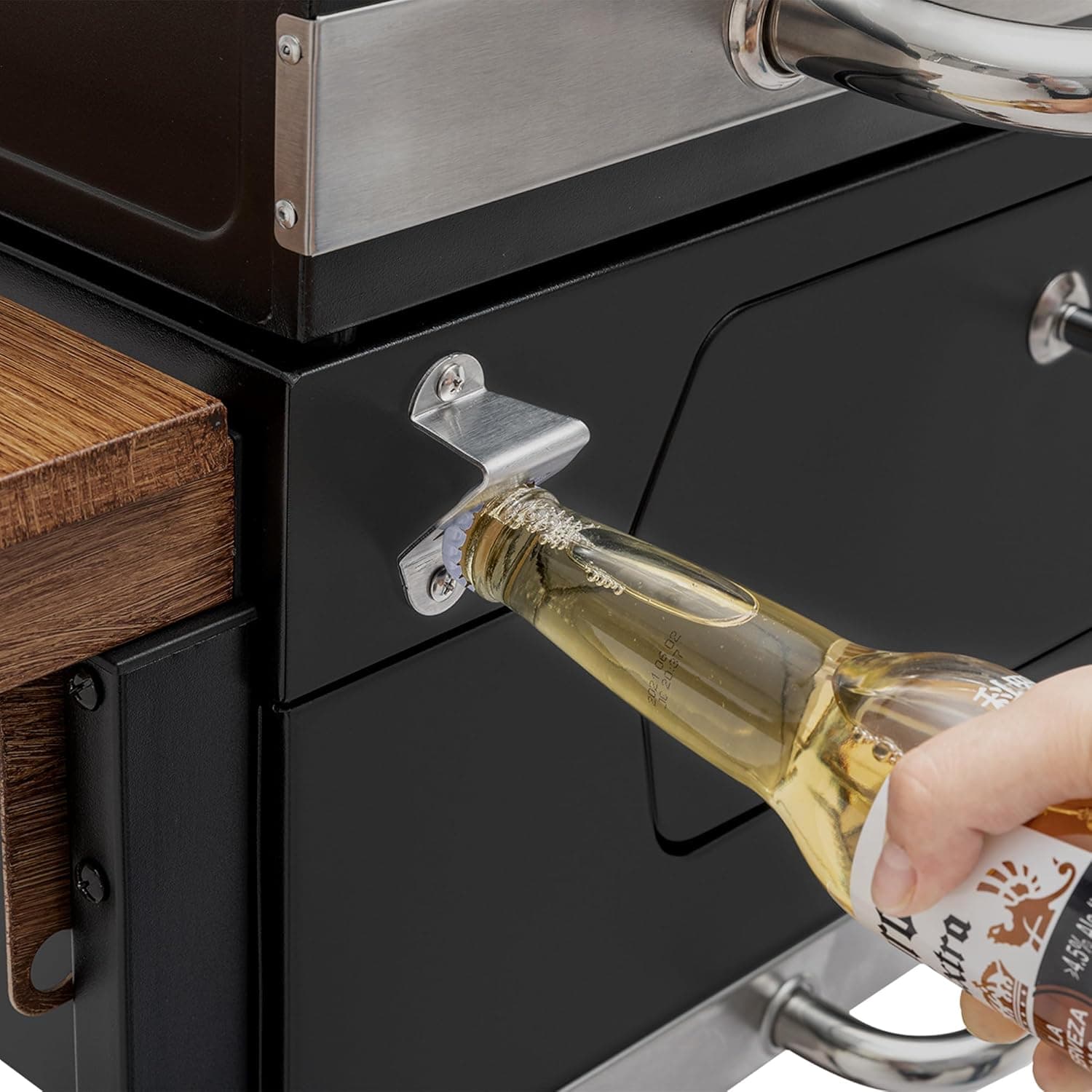 کبابپز و دوددهنده زغالی Royal Gourmet 24 اینچ – گریل فضای باز جادار با سینی زغال قابل تنظیم و قفسه گرمکن برای باربیکیوهای حیاط پشتی W 125 x H 112 x D 57 سانتیمتر 771