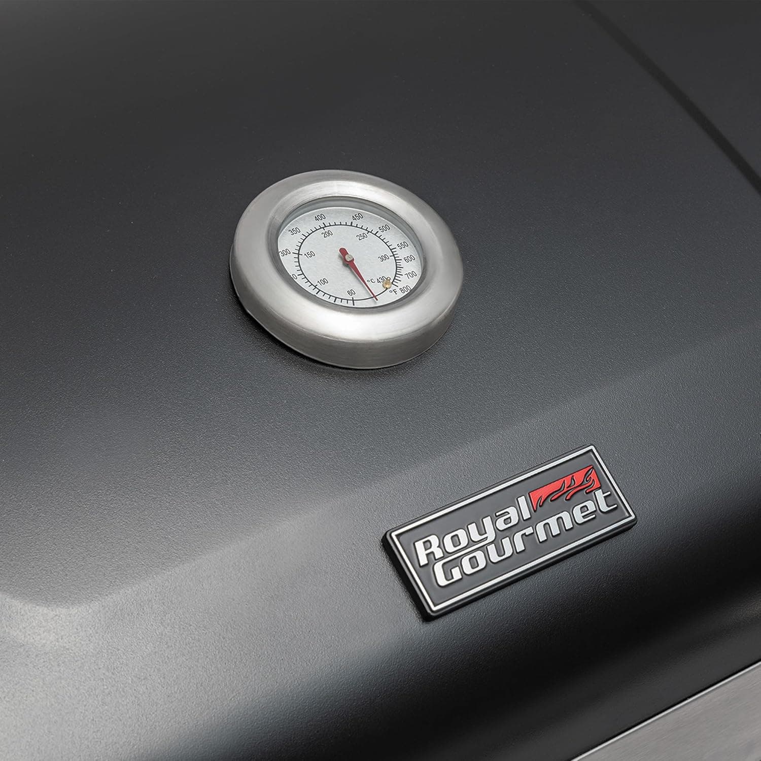 کبابپز و دوددهنده زغالی Royal Gourmet 24 اینچ – گریل فضای باز جادار با سینی زغال قابل تنظیم و قفسه گرمکن برای باربیکیوهای حیاط پشتی W 125 x H 112 x D 57 سانتیمتر 775