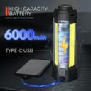 چراغ کار قابل شارژ و چراغ کمپینگ فضای باز – دارای نور LED بی‌سیم با پایه ایستاده قابل جدا شدن (Tripod)، قلاب آویز و کیف حمل، با قابلیت تنظیم روشنایی تا ۵۰۰ / ۱۰۰۰ / ۲۰۰۰ لومن و دمای رنگ قابل تغییر بین ۳۵۰۰ تا ۶۵۰۰ کلوین (Dimmable). 814