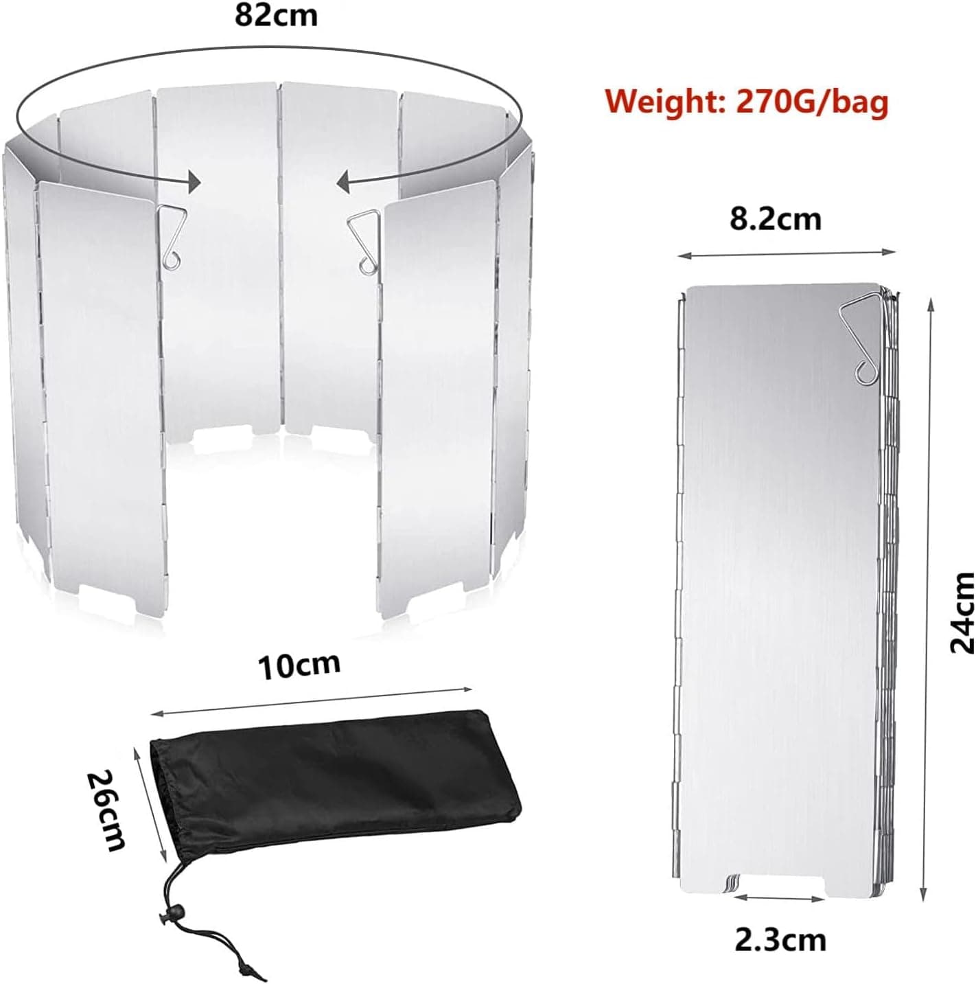 محافظ باد اجاق کمپینگ COOLBABY با 10 صفحه – تاشو و قابل‌حمل، مناسب برای اجاق گاز کمپینگ، اجاق بوتان، اجاق الکلی و پخت‌وپز در فضای باز یا پیک‌نیک. 821