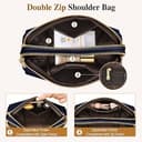 کیف کراسبادی زنانه KASTWAVE، کیف دستی و کیف شانهای چرمی با بند پهن قابل تنظیم، بند زنجیری و جا کارتی 2 اسلات، کیف کراسبادی دوربین برای خانمها و دختران برای سفر، خرید و استفاده روزانه، سرمهای تیره 526