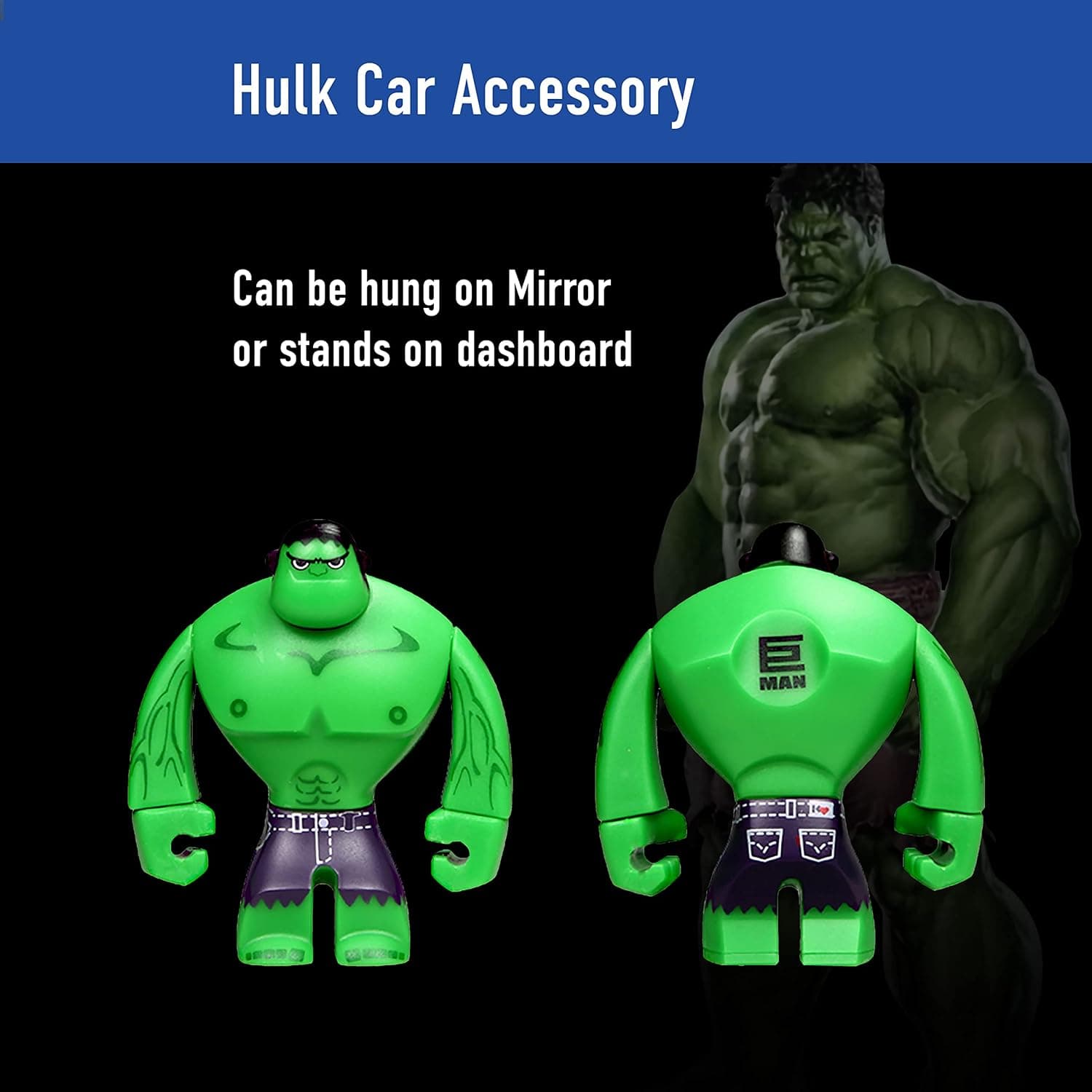 آویز خودرو لوازم جانبی تزئین آینه عقب آویز Marvels دکوری فضای داخلی گجت خنک اسباببازی آویز عروسکی با طناب تابخور سوپر قهرمانان - Hulk 346