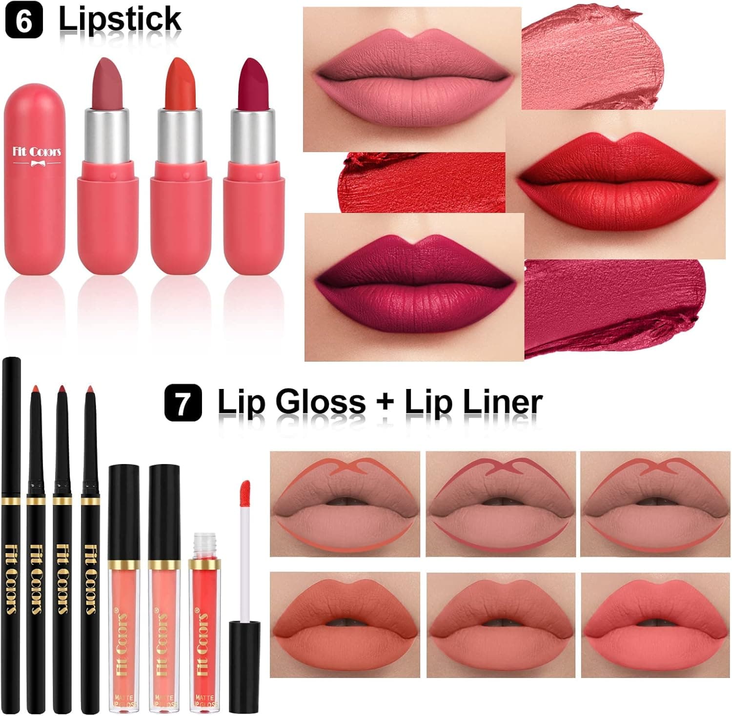 ست آرایش Fenshine، کیت شروع Make Up با کیف نگهدارنده قابلحمل برای سفر، پالت آرایشی با سایه چشم، فوندیشن، برق لب برای نوجوانان و بزرگسالان (Type A) 503