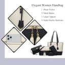 کیفهای دستی YNIQUE Satchel و کیفهای زنانه برای شانه، کیفهای Tote و کیف پول 4-1 مشکی سفید 220