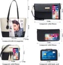 کیفهای دستی YNIQUE Satchel و کیفهای زنانه برای شانه، کیفهای Tote و کیف پول 4-1 مشکی سفید 218