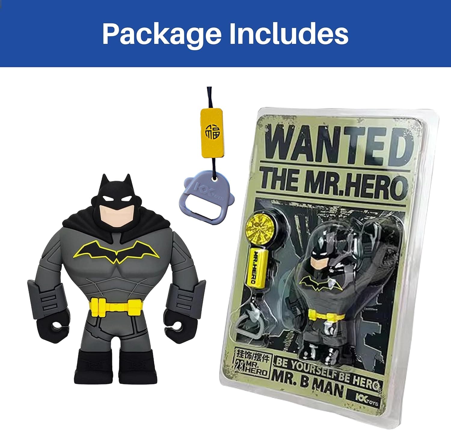 لوازم آویز خودرو، تزئین آینه عقب، آویز Marvels، گجت دکور داخلی، اسباببازی آویزی خنک، عروسک با طناب تابخور، Superheroes - Batman 340