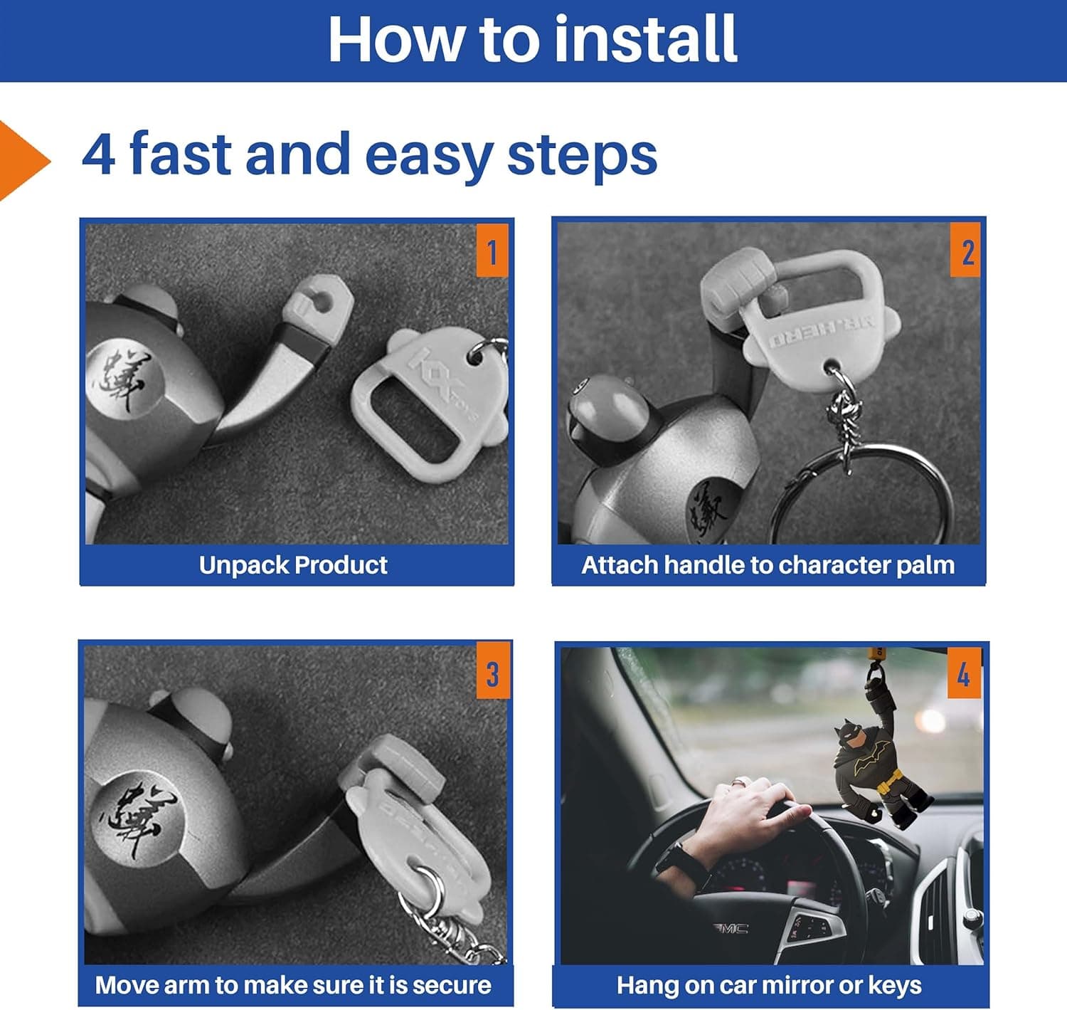 لوازم آویز خودرو، تزئین آینه عقب، آویز Marvels، گجت دکور داخلی، اسباببازی آویزی خنک، عروسک با طناب تابخور، Superheroes - Batman 343