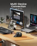 ماوس عمودی ارگونومیک ProtoArc، مدل EM11 NL، ماوس بیسیم قابل شارژ Bluetooth، ماوس ارگو با قابلیت اتصال به ۳ دستگاه برای PC/Notebook/Laptop، ماوس اپتیکال 2.4GHz برای Windows و Mac OS، رنگ خاکستری 1754