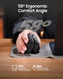 ماوس عمودی ارگونومیک ProtoArc، مدل EM11 NL، ماوس بیسیم قابل شارژ Bluetooth، ماوس ارگو با قابلیت اتصال به ۳ دستگاه برای PC/Notebook/Laptop، ماوس اپتیکال 2.4GHz برای Windows و Mac OS، رنگ خاکستری 1757