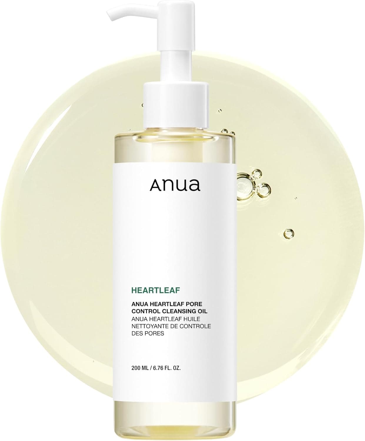 روغن پاککننده ANUA Heartleaf Pore Control، Oil Cleanser برای صورت، پاککننده آرایش و جوشهای سرسیاه، Double Cleansing، پاککننده صورت، ترکیبات ملایم، مراقبت پوستی کرهای 6.76 fl oz (200ml) 2197