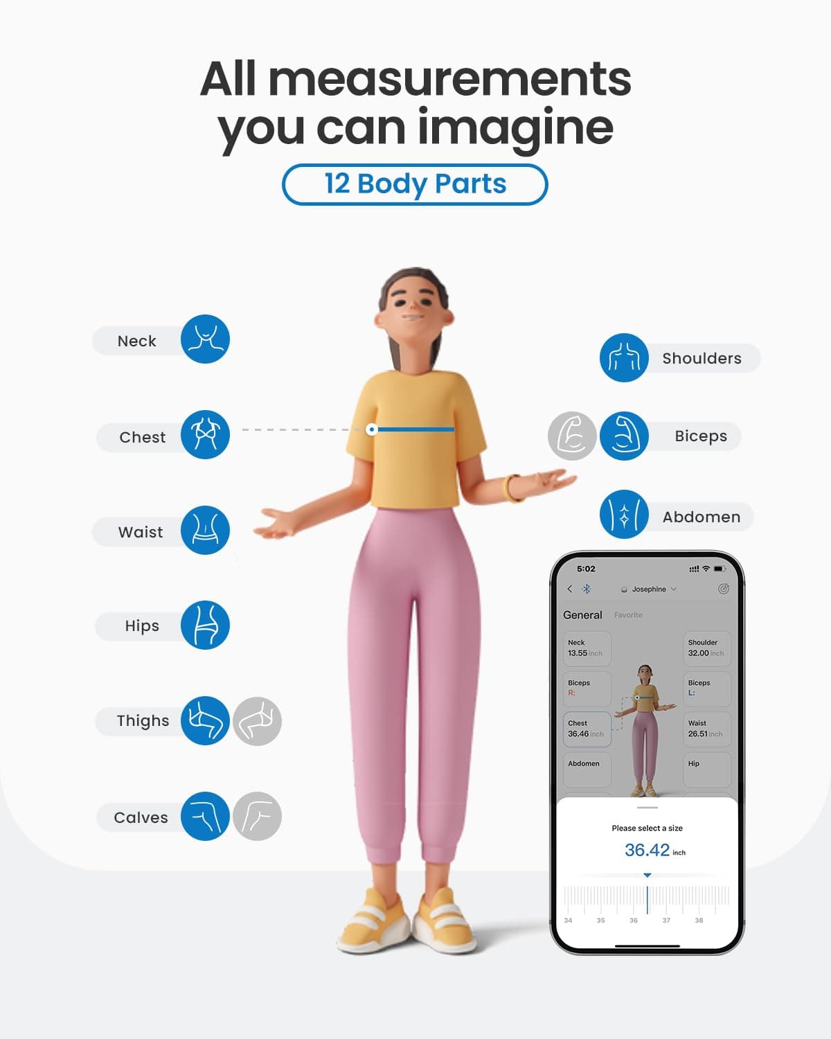 نوار اندازهگیری بدن RENPHO نسخه ارتقایافته 227