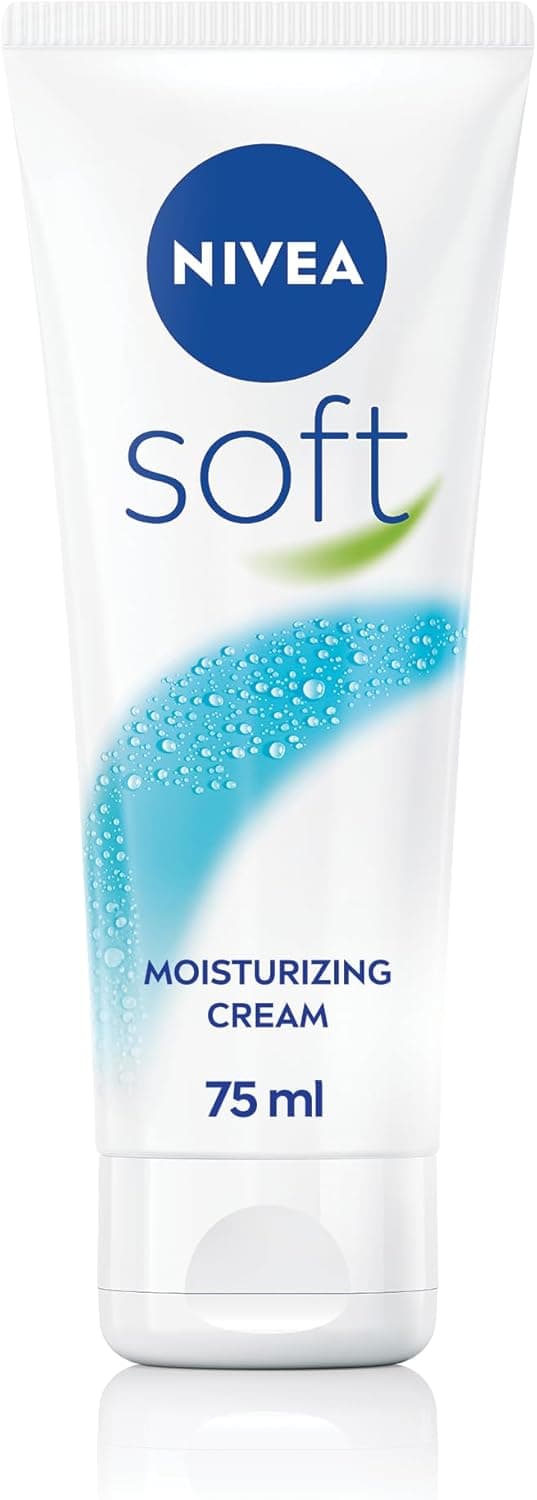 کرم مرطوبکننده NIVEA Soft، کرم مرطوبکننده برای صورت، بدن و دستها با ویتامین E و روغن Jojoba، کرم دست با رطوبترسانی عمیق، کرم روز همهکاره در تیوپ، ۷۵ میلیلیتر، ۱ عدد (بسته ۱ عددی) 2332