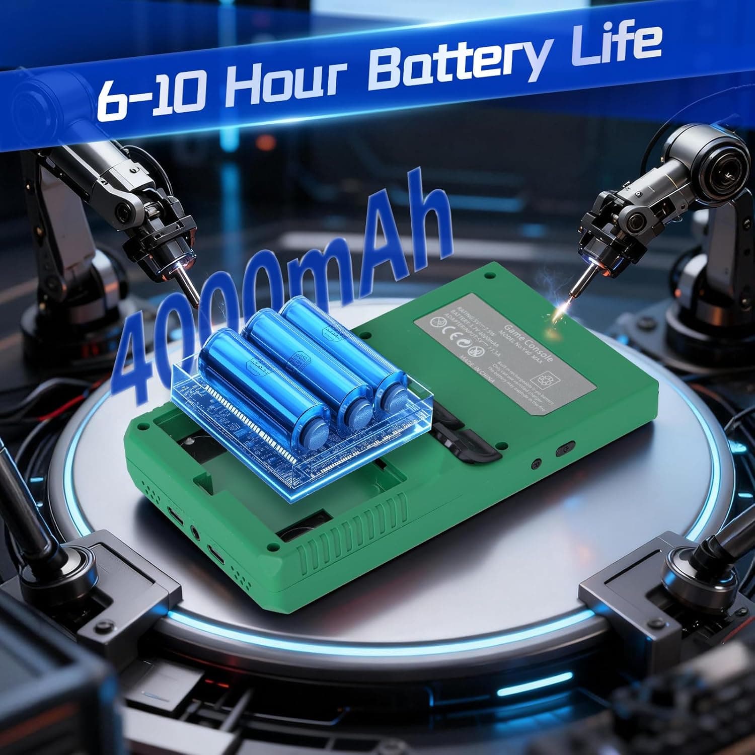 کنسول بازی دستی 2025 ارتقایافته V40 Max، صفحهنمایش IPS چهار اینچی، 40000 بازی از پیش نصبشده، فضای ذخیرهسازی 256GB، باتری 4000mAh، دستگاه بازی قابل حمل رترو (سبز) 2888