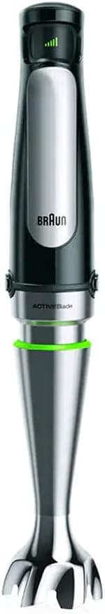 گوشتکوب برقی Braun مدل MultiQuick 7 با توان 1000 وات به همراه لیوان 600 میلیلیتری بدون BPA، غذاساز 1.5 لیتری، خردکن 350 میلیلیتری، پورهساز/لهکن، همزن، فناوری Easy SmartSpeed، SplashControl و PowerBell Plus مدل MQ 7087X مشکی 13 در 1 3133