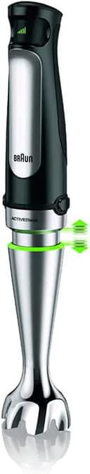 گوشتکوب برقی Braun مدل MultiQuick 7 با توان 1000 وات به همراه لیوان 600 میلیلیتری بدون BPA، غذاساز 1.5 لیتری، خردکن 350 میلیلیتری، پورهساز/لهکن، همزن، فناوری Easy SmartSpeed، SplashControl و PowerBell Plus مدل MQ 7087X مشکی 13 در 1 3135