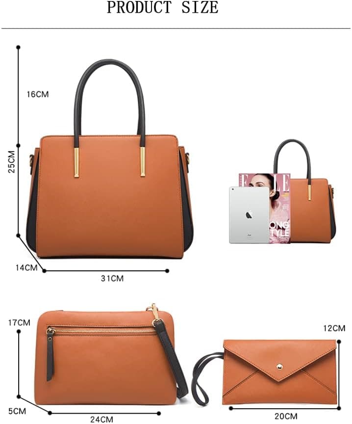 ست ۴ تکه کیف زنانه مد روز – شامل کیف دستی، کیف شانهای، کیف Tote و کیف پول با دسته بالا و سبک Satchel. 314