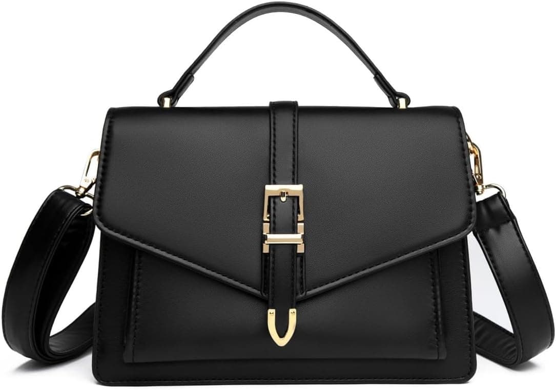 کیف کراسبادی زنانه، کیف کراسبادی کوچک، کیف دوشی از چرم مصنوعی ضدآب، کیف دوشی، سبک و آسان برای حمل، بند قابل تنظیم، شیک و زیبا، مناسب برای هدیه تعطیلات، هدیه برای دختران، سفر و گردش - مشکی 3302