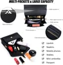 کیف کراسبادی زنانه، کیف کراسبادی کوچک، کیف دوشی از چرم مصنوعی ضدآب، کیف دوشی، سبک و آسان برای حمل، بند قابل تنظیم، شیک و زیبا، مناسب برای هدیه تعطیلات، هدیه برای دختران، سفر و گردش - مشکی 3306