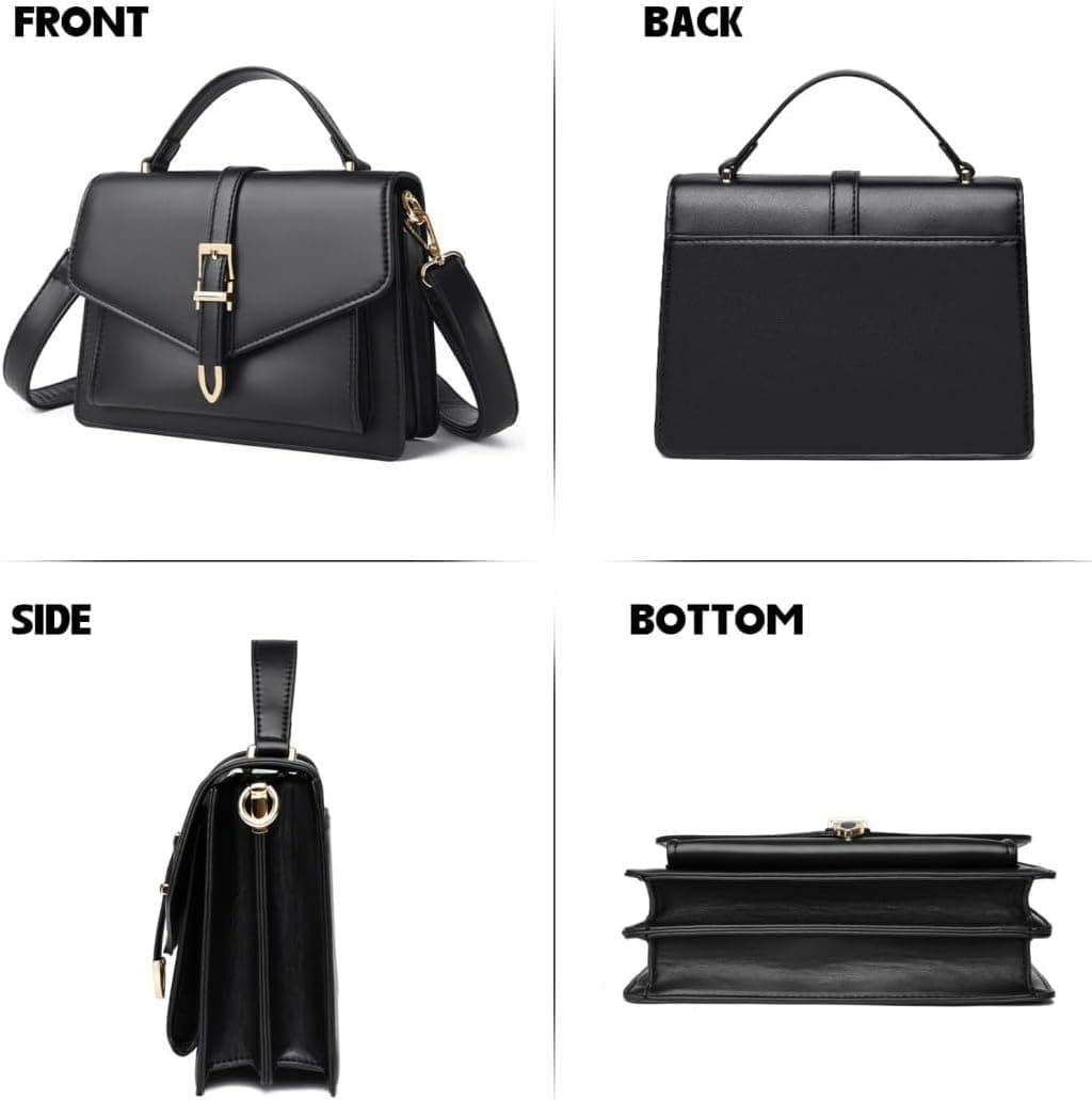 کیف کراسبادی زنانه، کیف کراسبادی کوچک، کیف دوشی از چرم مصنوعی ضدآب، کیف دوشی، سبک و آسان برای حمل، بند قابل تنظیم، شیک و زیبا، مناسب برای هدیه تعطیلات، هدیه برای دختران، سفر و گردش - مشکی 3310