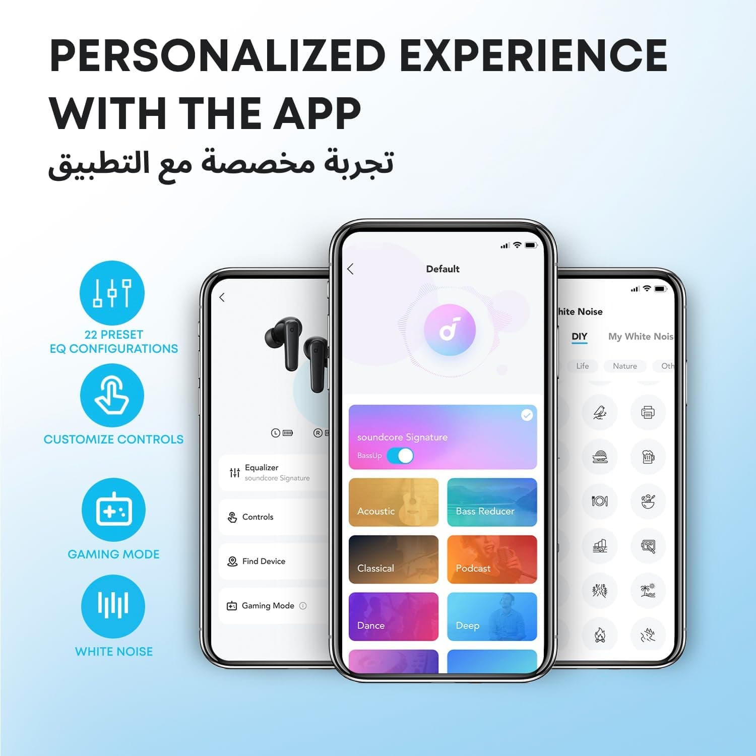 هدفون بلوتوث soundcore Anker P20i، ایربادهای True Wireless با باس قوی و درایورهای 10mm، بلوتوث 5.3، 30 ساعت زمان پخش، استاندارد ضدآب IPX5، دارای 2 میکروفون برای تماسهای شفاف با AI، 22 تنظیم EQ از پیشتنظیمشده، قابلیت شخصیسازی از طریق اپلیکیشن 3344