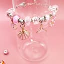 کیت ساخت دستبند Beauenty برای دختران، کیت ۶۸ عددی Charm Bracelets همراه با جعبه جواهرات، آویزهای جواهرات، دستبندها برای کاردستی DIY، هدیه دستبند برای بزرگسالان و کودکان، هدیه برای دختران ۳ تا ۱۲ ساله (صورتی) 3353