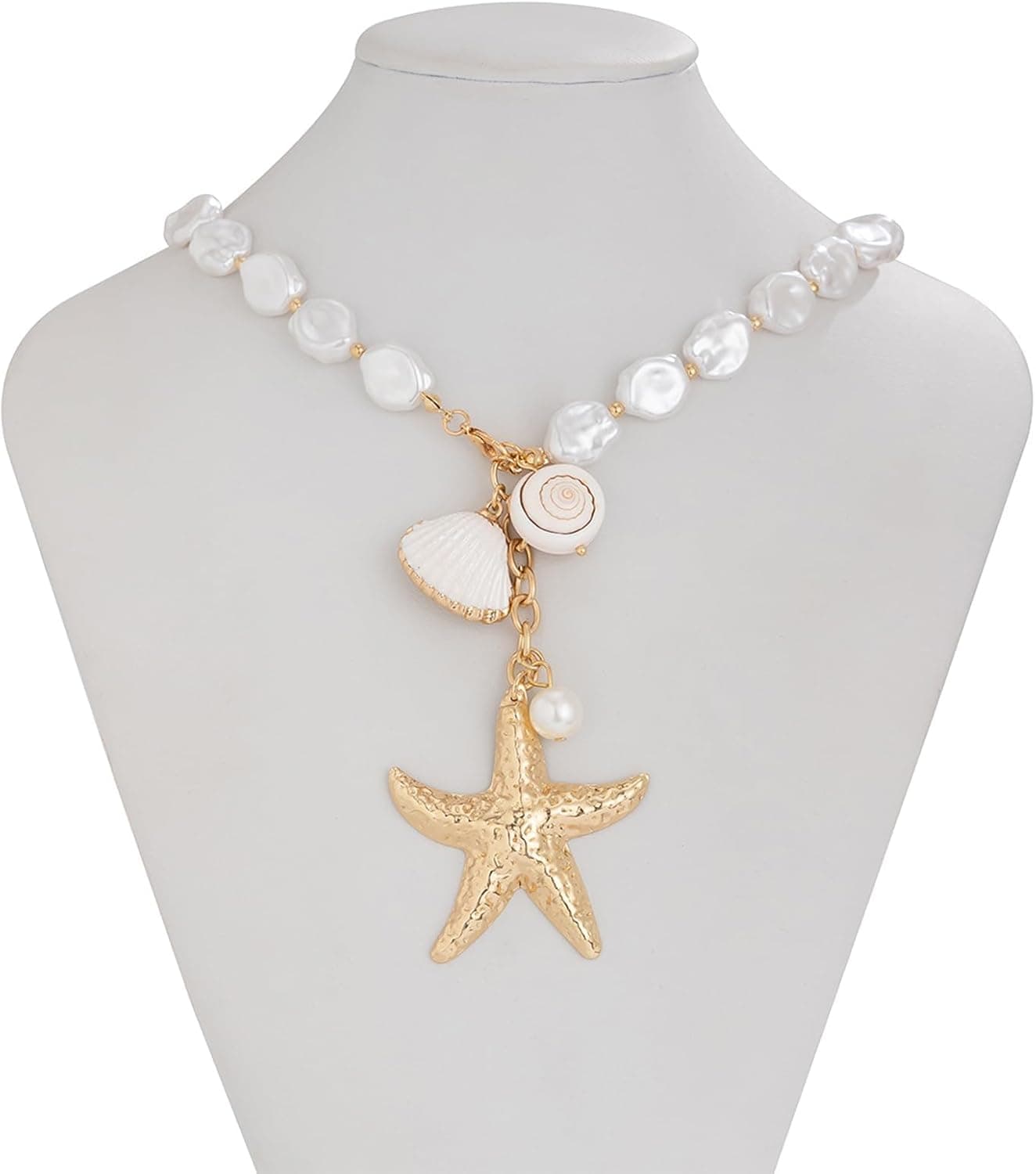 Azonee گردنبند با طرح ستاره دریایی و صدف برای زنان – شامل آویز صدف ساحلی طلایی، جواهرات مد روز به سبک بوهو، مناسب برای تابستان، تعطیلات، هدیه دادن به او و گزینهای ایدهآل برای هدیههای کوچک. 439