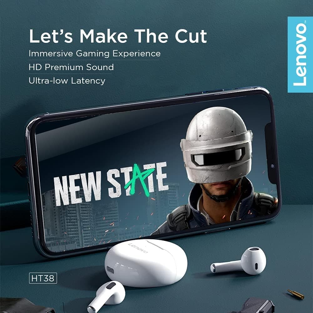 Lenovo Ht38 سفید، بیسیم، کوچک 637