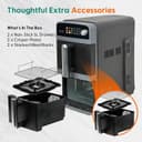 سرخکننده هوا ۱۰ لیتری دوطبقه، سرخکننده هوا دوگانه با سبد دوگانه و ۲ کشو ۲۴۰۰ وات، ۹ در ۱ با یادآور تکان دادن، کمجا و صرفهجو در فضا 712