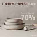 ست ۱۵ تکه قابلمه و تابه CAROTE، ست قابلمه و ماهیتابه نچسب، قابل شستشو در ماشین ظرفشویی/مناسب فر/یخچال، ست آشپزخانه مناسب اجاق القایی و RV، کمجا، ست پختوپز، ست نچسب با دسته چندمنظوره قابل جدا شدن، ست ۱۵ تکه گرانیت تاوپ تاوپ 782