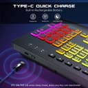 ست کیبورد و ماوس بیسیم Garlo – کیبورد غشایی بیصدا با حس مکانیکی، اندازه کامل (Full-Size) با اتصال Bluetooth، 2.4GHz و سیمی، دارای نور پسزمینه RGB و استراحتگاه ارگونومیک مچ دست، مناسب برای کامپیوتر، لپتاپ، Mac و PS5. 792