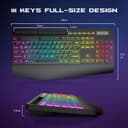 ست کیبورد و ماوس بیسیم Garlo – کیبورد غشایی بیصدا با حس مکانیکی، اندازه کامل (Full-Size) با اتصال Bluetooth، 2.4GHz و سیمی، دارای نور پسزمینه RGB و استراحتگاه ارگونومیک مچ دست، مناسب برای کامپیوتر، لپتاپ، Mac و PS5. 794