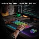 ست کیبورد و ماوس بیسیم Garlo – کیبورد غشایی بیصدا با حس مکانیکی، اندازه کامل (Full-Size) با اتصال Bluetooth، 2.4GHz و سیمی، دارای نور پسزمینه RGB و استراحتگاه ارگونومیک مچ دست، مناسب برای کامپیوتر، لپتاپ، Mac و PS5. 799