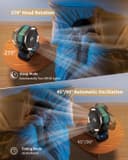 پنکه کمپینگ coldSky با ظرفیت باتری 20000 میلیآمپر ساعت – دارای دو موتور، چراغ LED چهارحالته، 8 سرعت مختلف و ریموت کنترل، قابلحمل و مناسب برای چادر، قطعی برق یا محل کار، همراه با قلاب آویز – رنگ سبز. 837