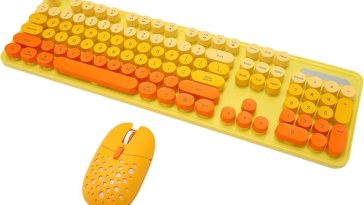 کیبورد و ماوس بی‌سیم Bewinner 104Keys Retro