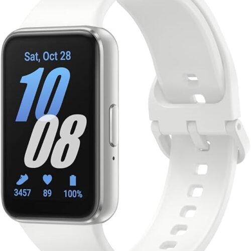 ساعت هوشمند Samsung Galaxy Fit3 – پایش فعالیت ورزشی و خواب، تشخیص سقوط، اتصال بلوتوث، بدنه ۴۰ میلی‌متری نقره‌ای؛ همراهی سبک و هوشمند برای سبک زندگی فعال