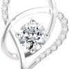گردنبند زنانه J.Rosée با کریستال‌های Swarovski – پلاک الماس‌مانند با آبکاری طلا ۱۸ عیار و نقره استرلینگ ۹۲۵