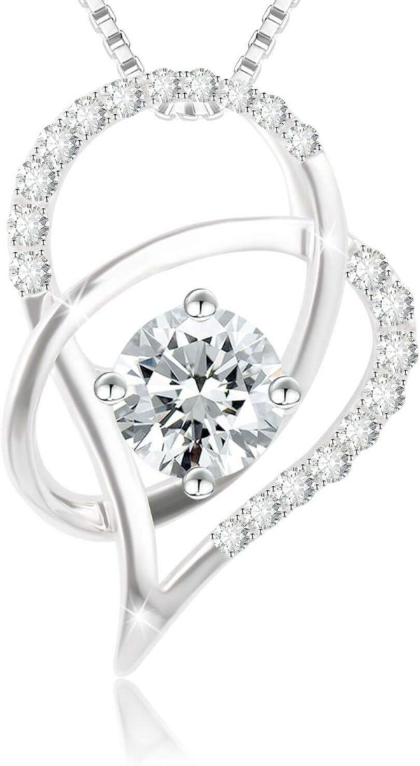 گردنبند زنانه J.Rosée با کریستال‌های Swarovski – پلاک الماس‌مانند با آبکاری طلا ۱۸ عیار و نقره استرلینگ ۹۲۵